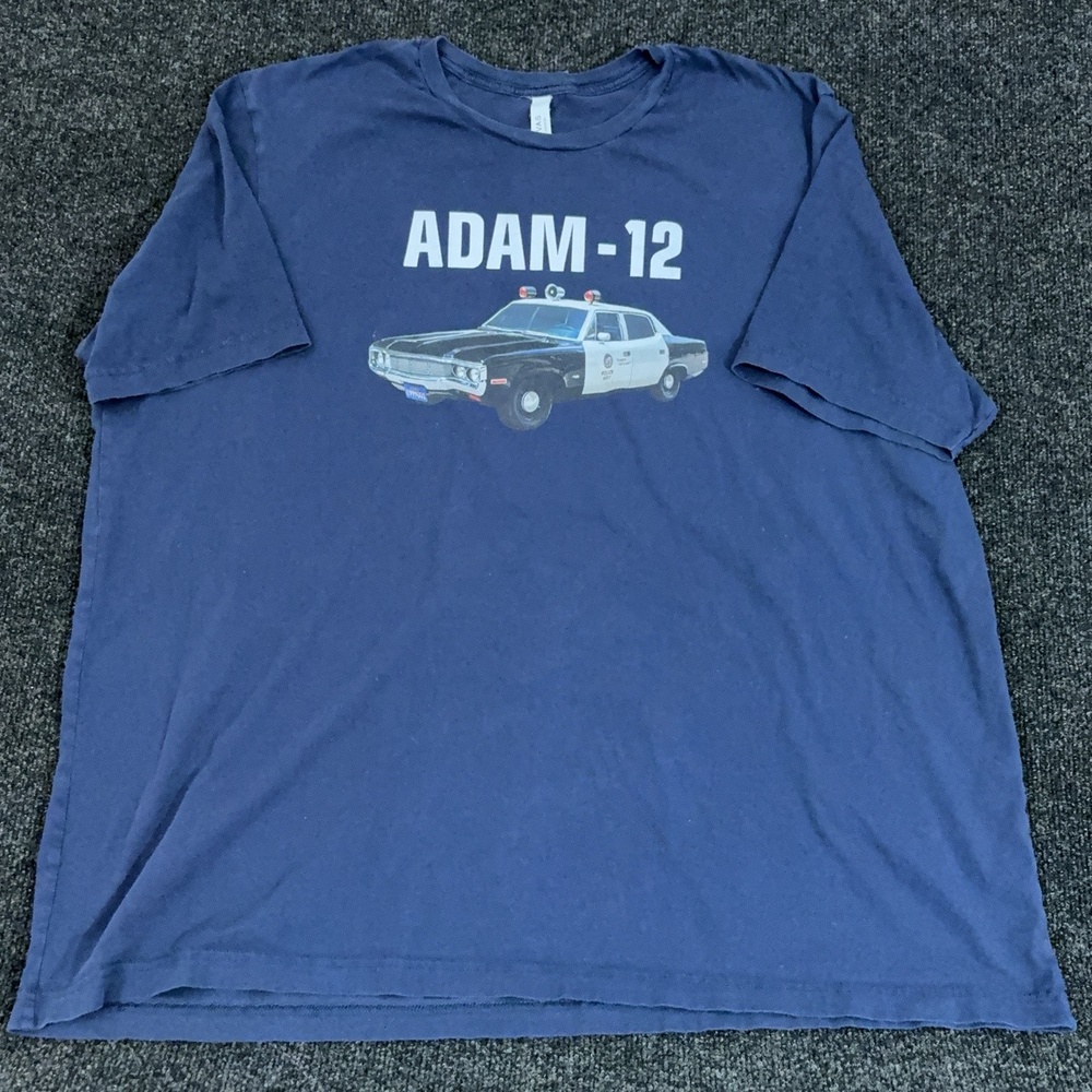 Bella Canvas Shirt Mens 4XL Blue Adam-12 Police Car TV Show Graphic T Shirt